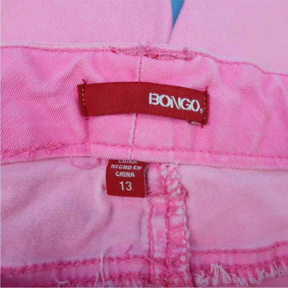 Bongo Womens Straight Cut Mid Rise Pink Stretch Jeans Pants Size 13 31 x 23 - Picture 3 of 4